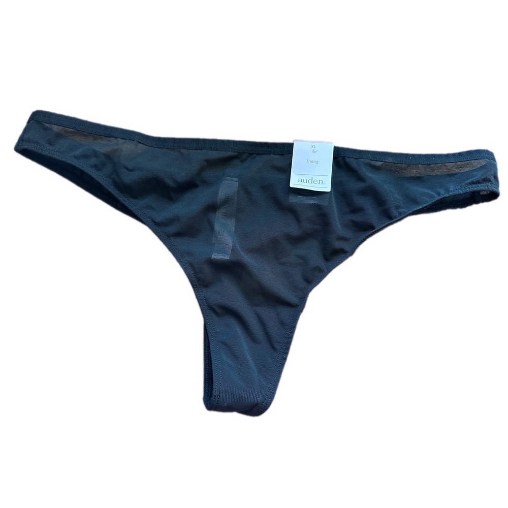 Auden Womens Black Mesh‎ Thong Underwear Panties Size XL